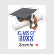 Boné de formatura Azul e Laranja e Classe de Tasse