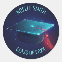 Adesivo Boné de formatura Azul Espumante, Classe de 20XX