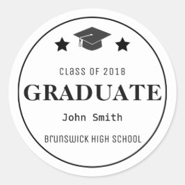 Adesivo Boné de formatura de Ano da Escola Estrela Negra