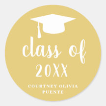 Boné de formatura Dourado e branco clássico simple