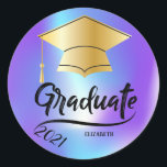 Adesivo Boné de formatura Dourado,Holográfico<br><div class="desc">Boné de formatura com seu nome em fundo holográfico.</div>