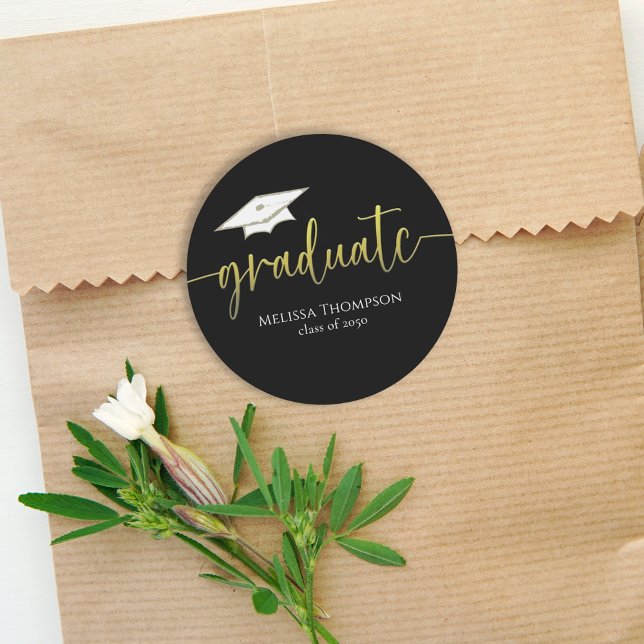 Adesivo Boné de formatura Dourado preto simples (Criador carregado)