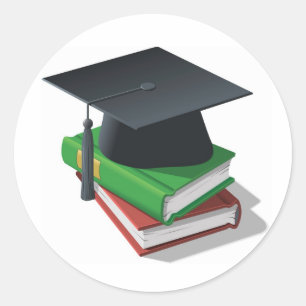 Adesivo Boné de formatura e livros