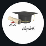 Adesivo Boné de formatura Elegante, Diploma<br><div class="desc">Boné de formatura e diploma com seu nome.</div>