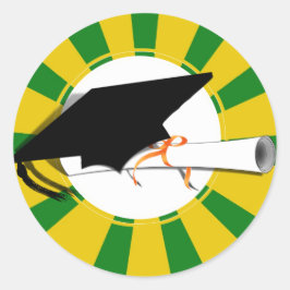 Adesivo Boné de formatura Inclinação com Diploma - Dourado
