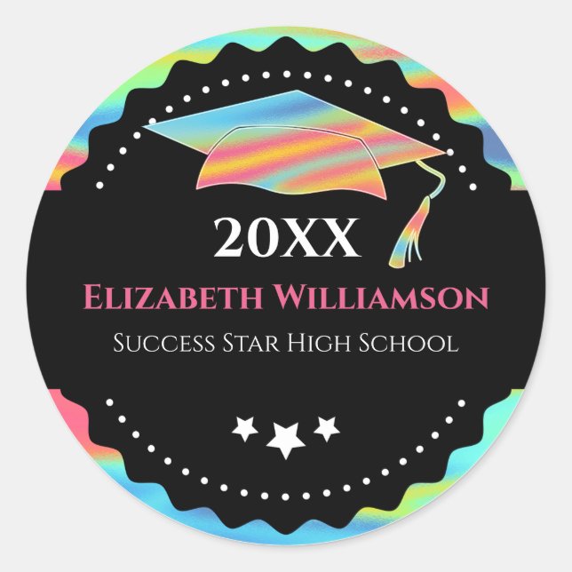 Adesivo Boné de formatura Moderno Holográfico (Frente)