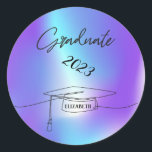 Adesivo Boné de formatura Preto,Holográfico<br><div class="desc">Boné de formatura com seu nome em fundo holográfico.</div>
