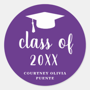 Adesivo Boné de formatura Púrpura e Branco Clássico Sim