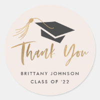 Boné de formatura Tassel Gold Foil Muito Obrigado