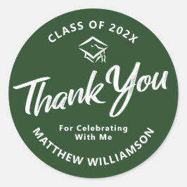 Adesivo Boné de Script Negrito para Graduação Verde Obriga