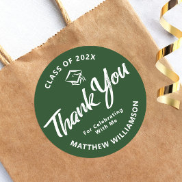 Adesivo Boné de Script Negrito para Graduação Verde Obriga