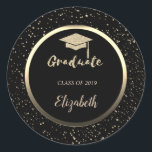 Adesivo Boné Dourado de Formando com Glitter,Confetti - Pe<br><div class="desc">Dourado boné de formatura,  confete com o seu nome.</div>