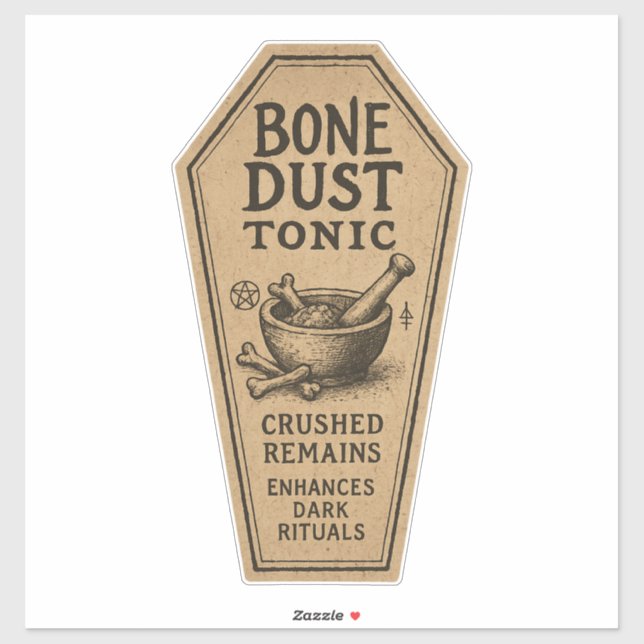 Adesivo Bone Dust Tonic - Halloween Apothecary Label (Folha)