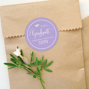 Adesivo Boné Elegante Roxo Elegante de Caligrafia de Gradu