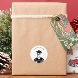 Adesivo Boné preto e branco e graduação em palhaço