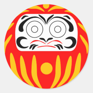 Adesivo Boneca daruma japonesa tradicional