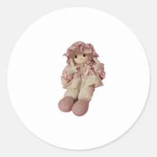 Adesivo Boneca de Brinquedos rosa com pintura colorida de 