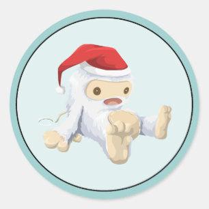 Adesivo Boneca de Natal Yeti Vestindo um Chapéu de Papai 