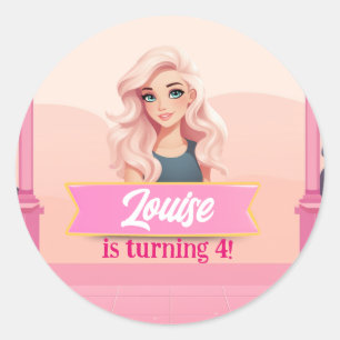 Adesivo Boneca Rosa Besties