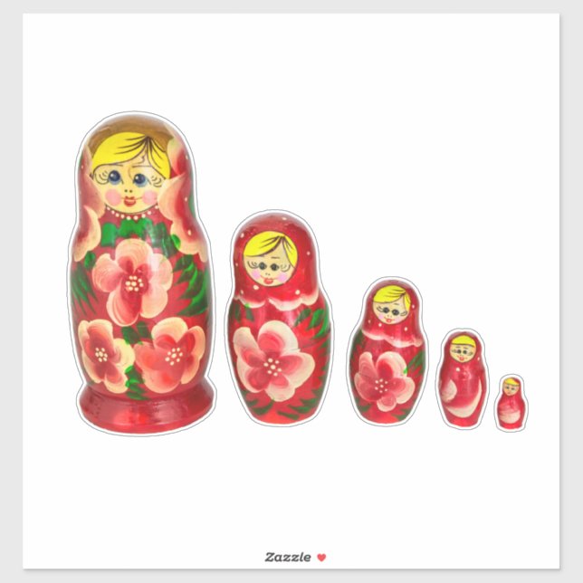 Adesivo Bonecas Matryoshka russas (Folha)