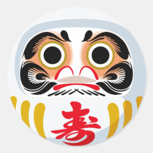 Adesivo Boneco Daruma (amuleto tradicional japonês de boa 
