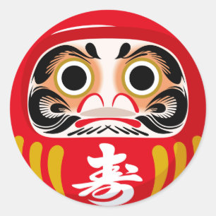 Adesivo Boneco Daruma (amuleto tradicional japonês de boa 
