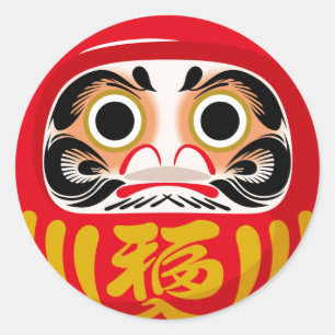 Adesivo Boneco Daruma (amuleto tradicional japonês de boa 