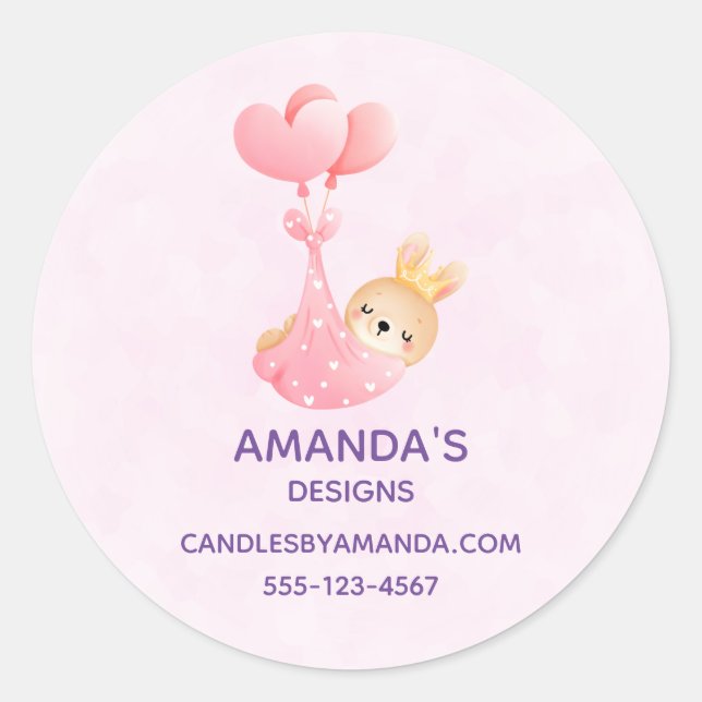 Adesivo Boneco de bebê bonito em um negócio de cobertura c (Frente)