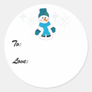 Adesivo Boneco de Neve Azul