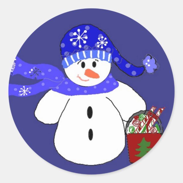 Adesivo Boneco de Neve Azul (Frente)