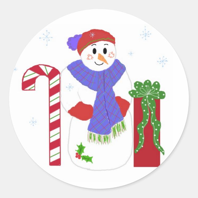 Adesivo Boneco de Neve com Cana de Açúcar (Frente)