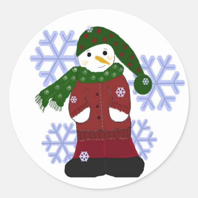 Adesivo Boneco de Neve com Flocos de Neve Grandes (Frente)