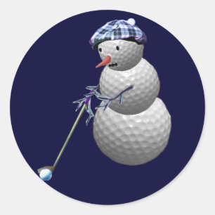 Adesivo Boneco de neve da bola de golfe