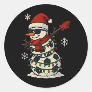 Adesivo Boneco de Neve de Futebol Dabbing Natal Divertido
