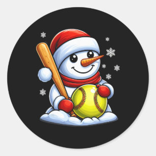 Adesivo Boneco de Neve de Softbol Chapéu de Papai Noel Nat