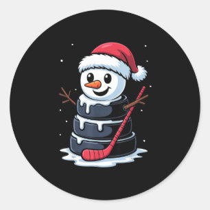 Adesivo Boneco de neve disco de hóquei no gelo chapéu do p