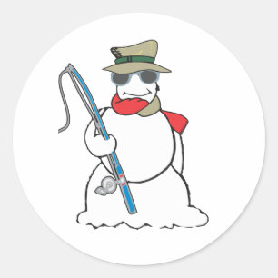Adesivo boneco de neve do pescador