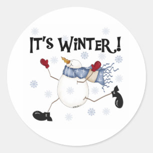 Adesivo Boneco de neve é inverno