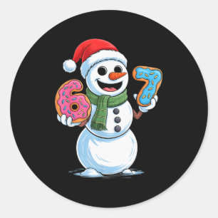 Adesivo Boneco de Neve Engraçado Seis Sete 67 Sorvete Nata