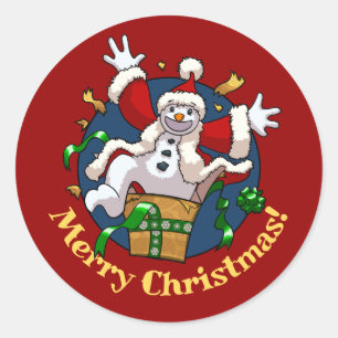 Adesivo Boneco de Neve Engraçado Surpresa de Natal Alegre