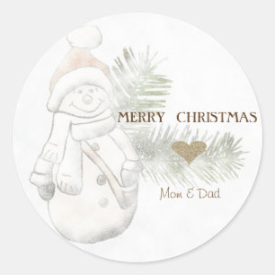 Adesivo Boneco de Neve Fofo,Chapéu de Papai Noel, Coração