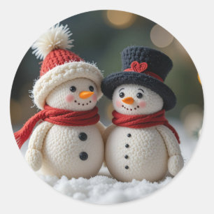Adesivo boneco de neve fofo junto