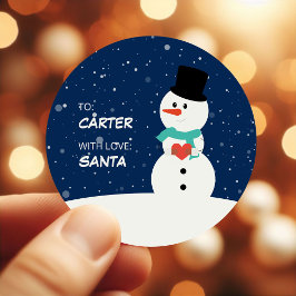 Adesivo Boneco de Neve Fofo Presente de Natal para Criança