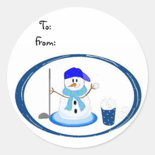 Adesivo Boneco de Neve Golfista