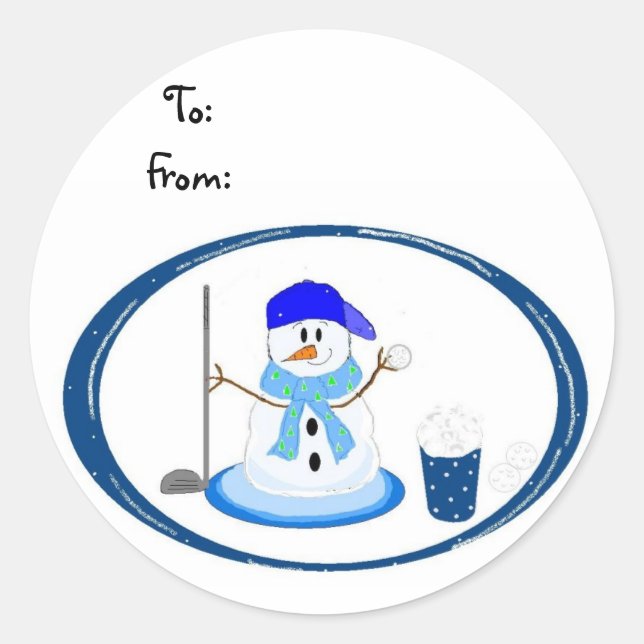 Adesivo Boneco de Neve Golfista (Frente)