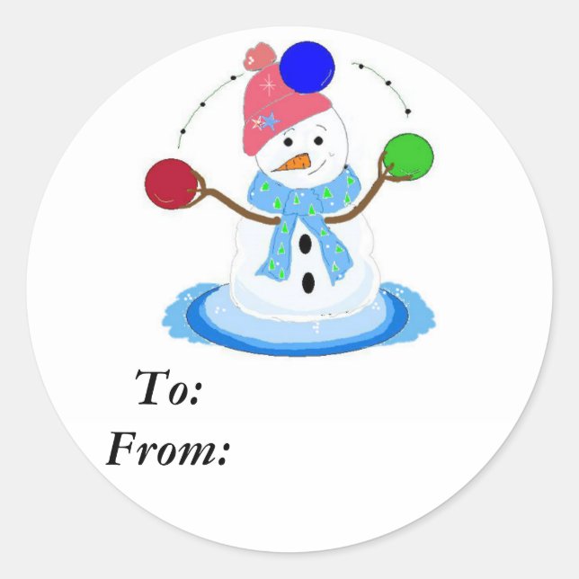 Adesivo Boneco de Neve Malabarista (Frente)