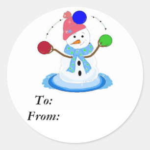 Adesivo Boneco de Neve Malabarista