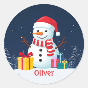 Adesivo Boneco de Neve Natal Festa Personalizado Fofo