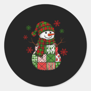 Adesivo Boneco de Neve Patchwork, Natal Divertido Retro