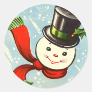 Adesivo Boneco de neve retro pequeno bonito